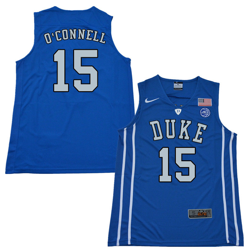 Duke Blue Devils #15 Alex O'Connell College Basketball Jerseys Sale-Blue